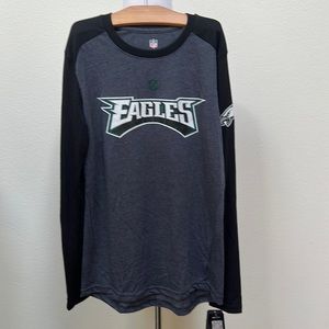 NFL Philadelphia Eagles Logo Gray Black Long Sleeve Shirt Youth Sz Large 14 /16